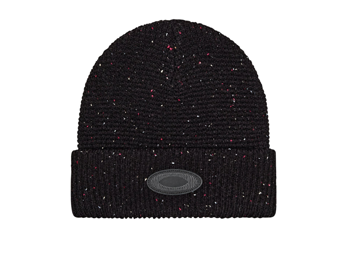 Oakley Ellipse Waffle Beanie in Pitch Black on white background