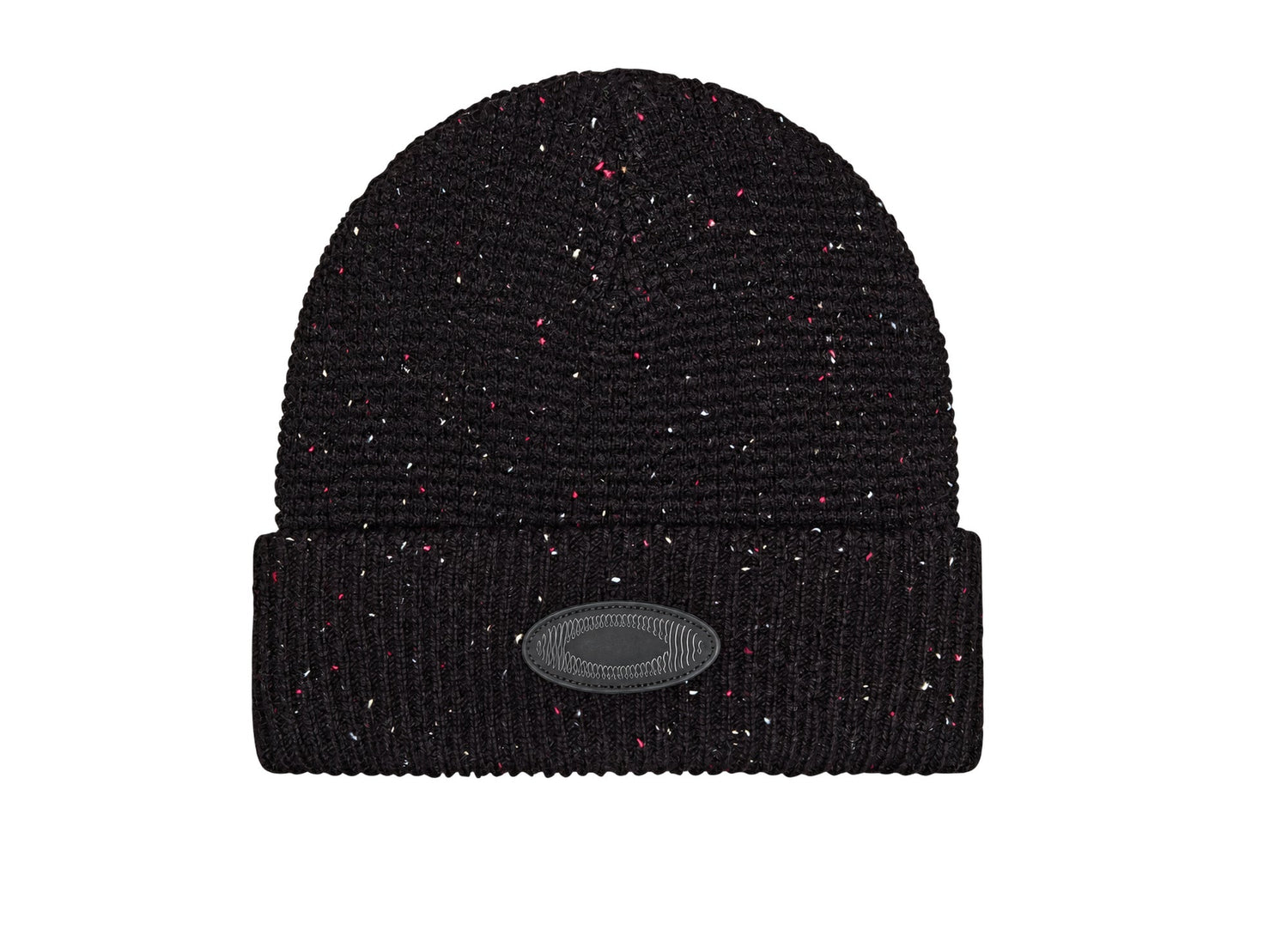 Oakley Ellipse Waffle Beanie in Pitch Black on white background