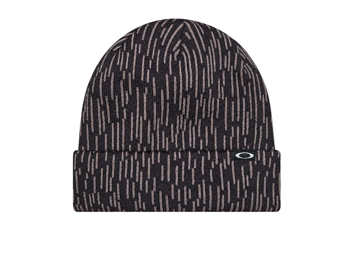 Oakley Fleece-Lined Graphic Beanie in Rain Camo Black on white background