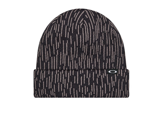 Oakley Fleece-Lined Graphic Beanie in Rain Camo Black on white background