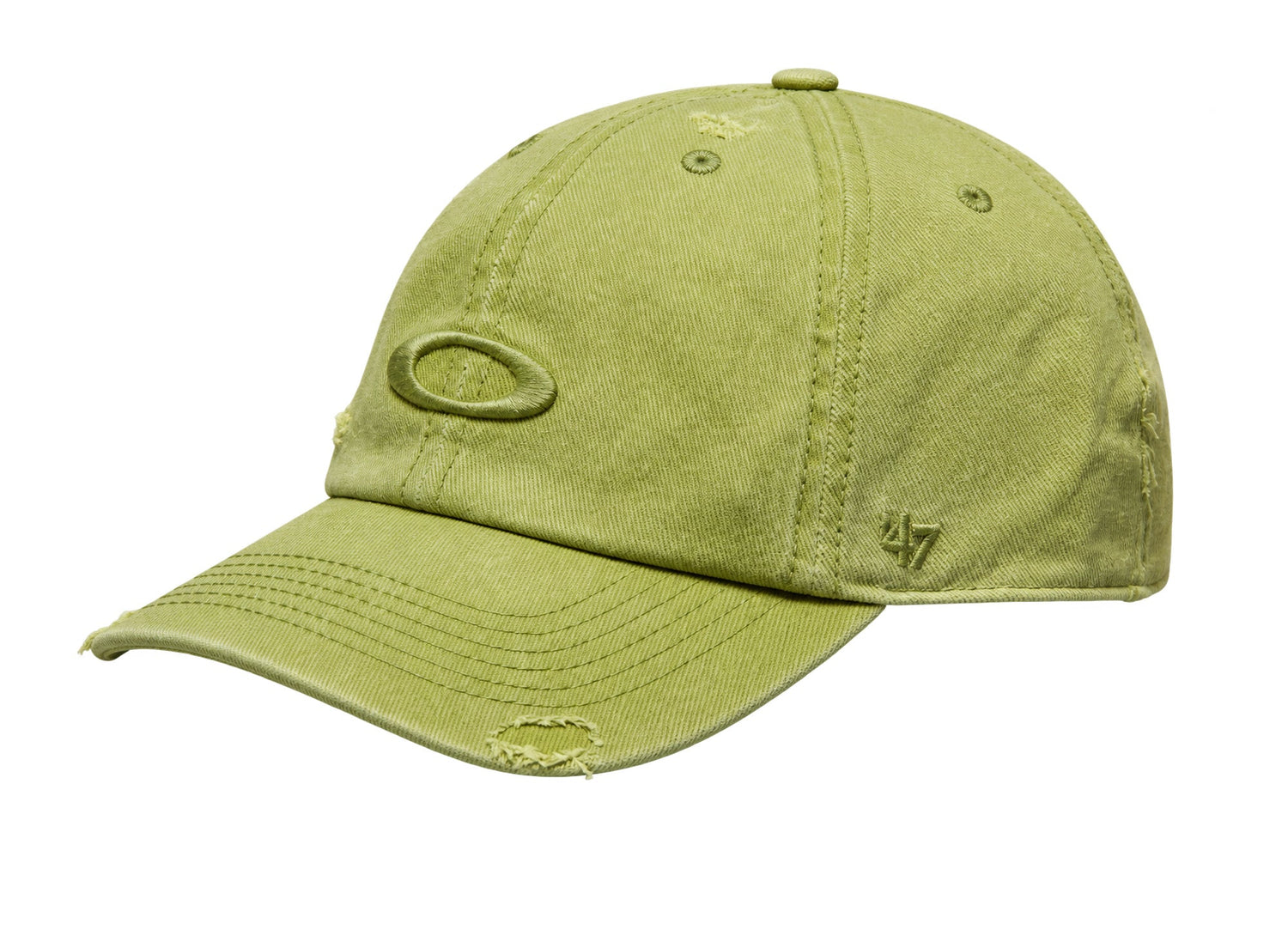 Oakley x '47 Reserve Distressed Cap in Cactus on white background