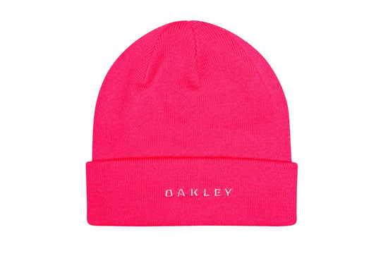 Oakley Neon Beanie in Neon Pink on white background