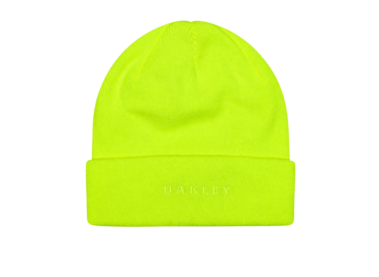 Oakley Neon Beanie in Neon Yellow on white background