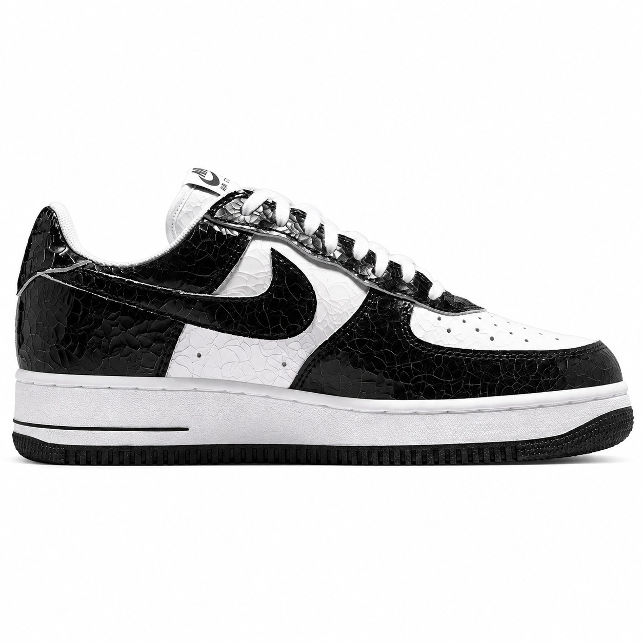 Nike Air Force 1 '01 Premium Cracked Leather JA0248-300 in Black / White - view 2