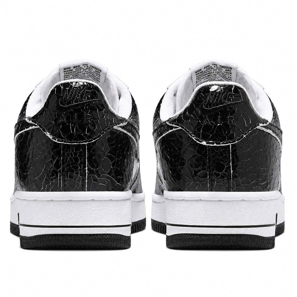 Nike Air Force 1 '01 Premium Cracked Leather JA0248-300 in Black / White - view 4