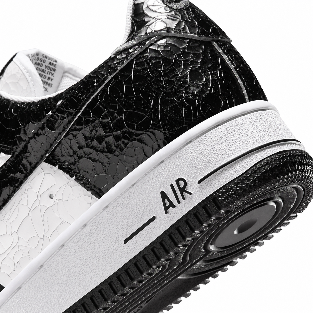 Nike Air Force 1 '01 Premium Cracked Leather JA0248-300 in Black / White - view 7