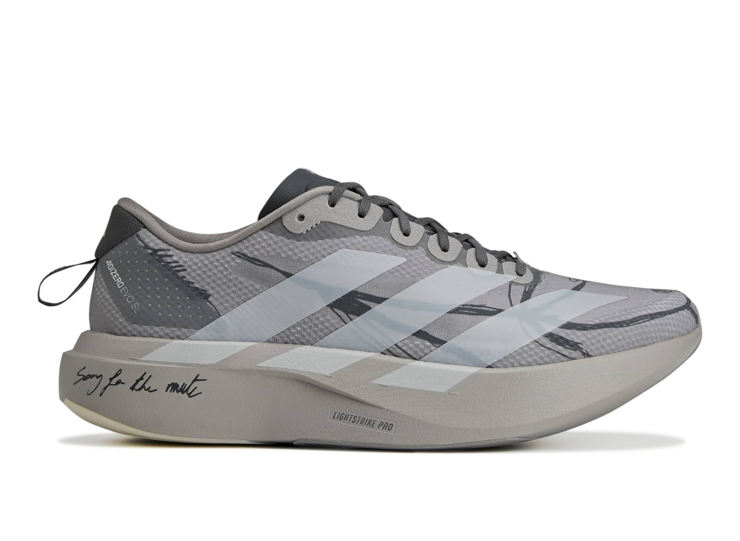 Men's Adidas x Song for the Mute Adizero EVO SL Shoes in Dove Grey 2