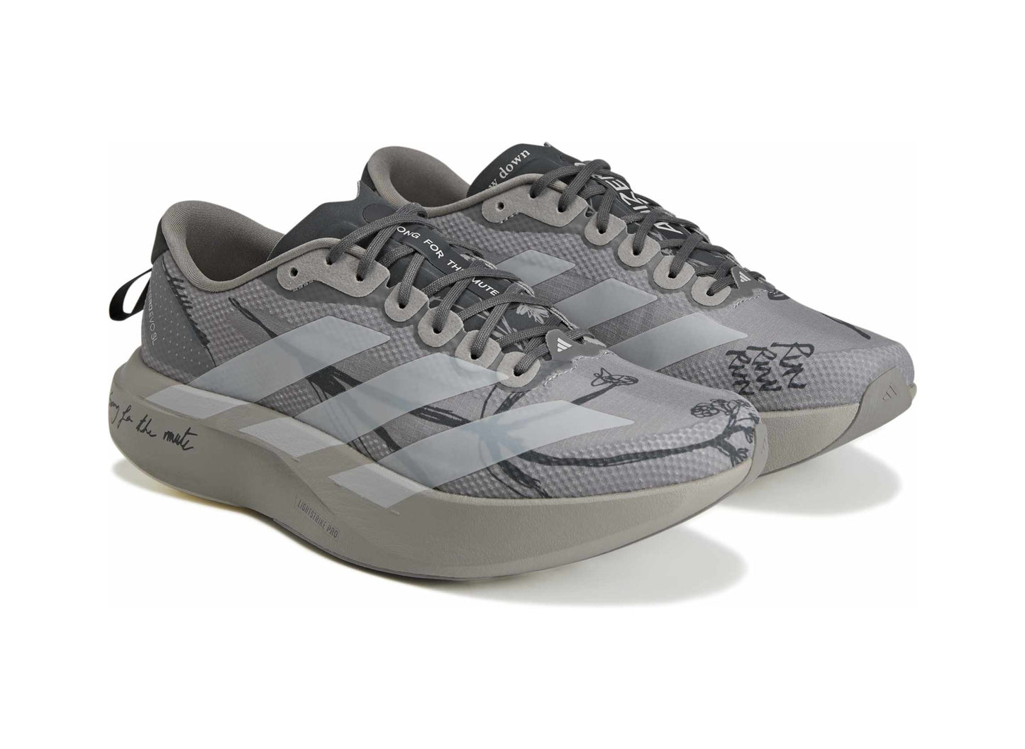 Men's Adidas x Song for the Mute Adizero EVO SL Shoes in Dove Grey 6