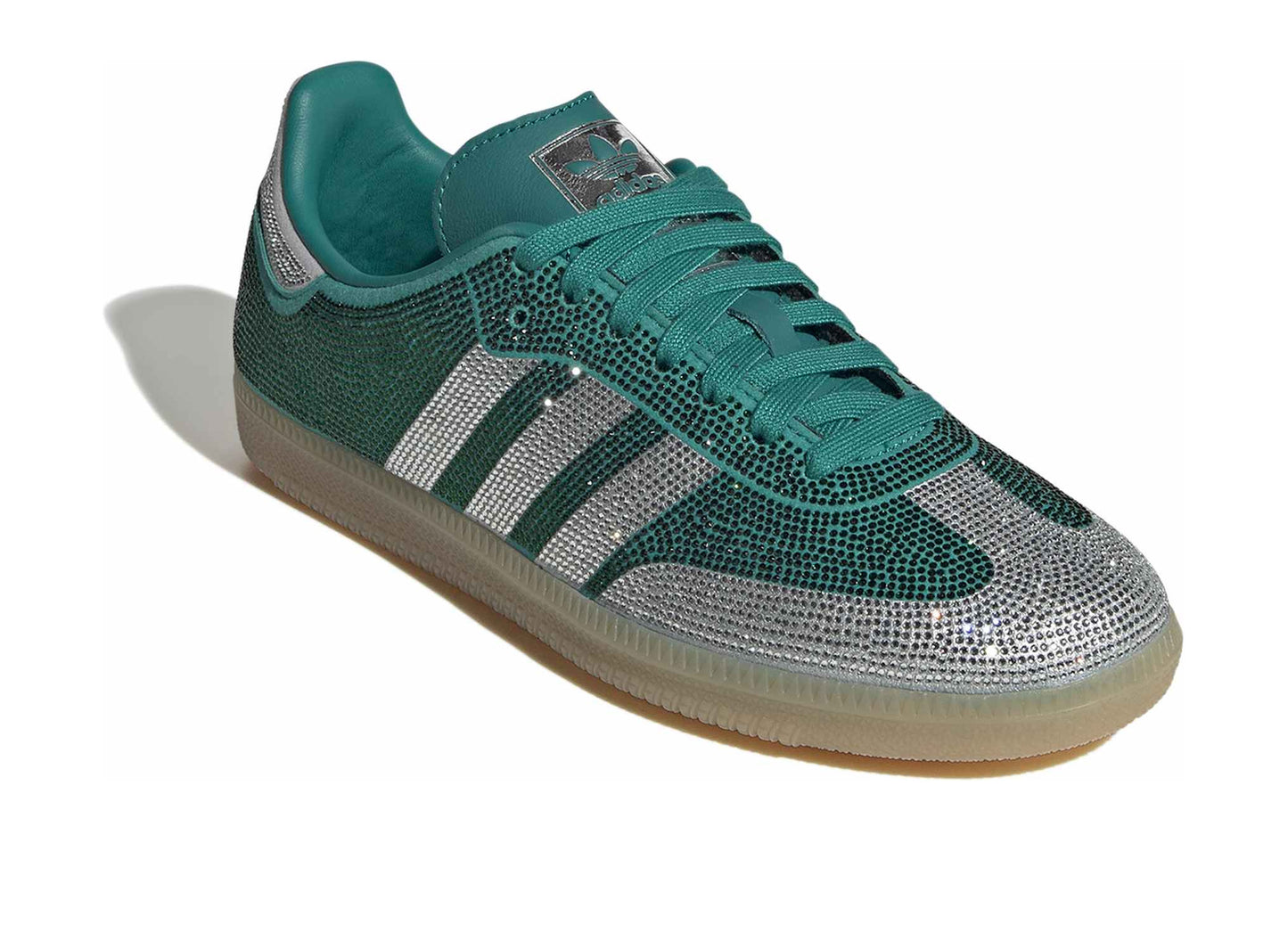Women's Adidas Samba OG in Equipment Green / Silver Metallic / Gum — view 7