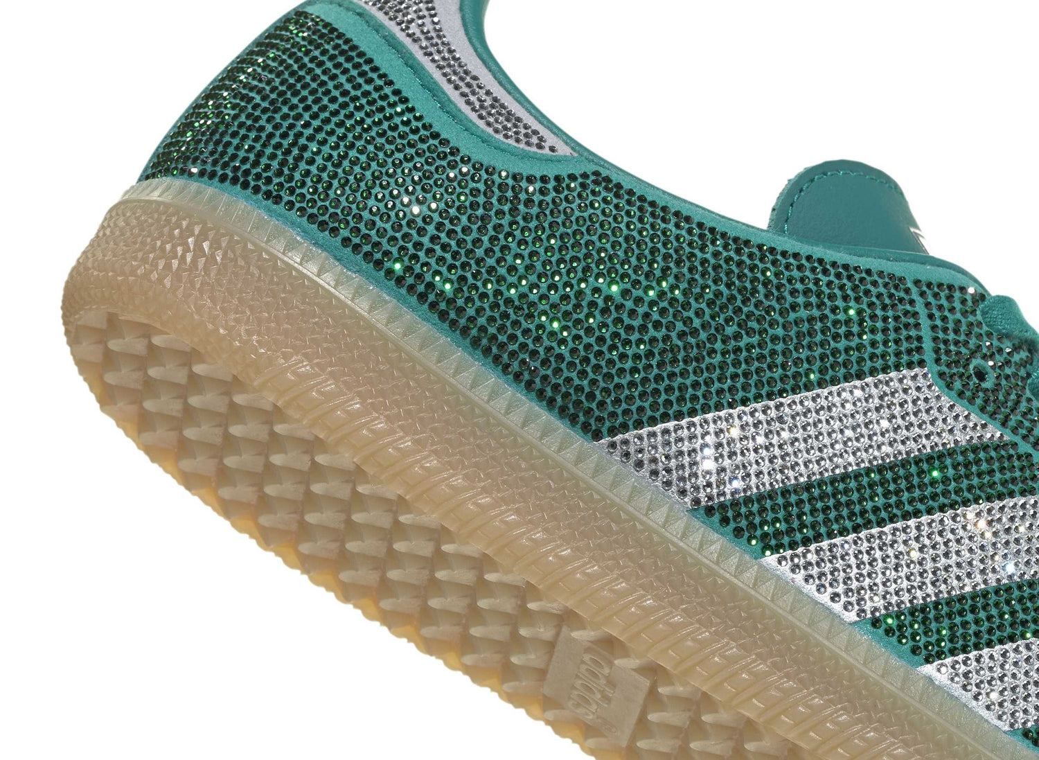 Women's Adidas Samba OG in Equipment Green / Silver Metallic / Gum — view 8