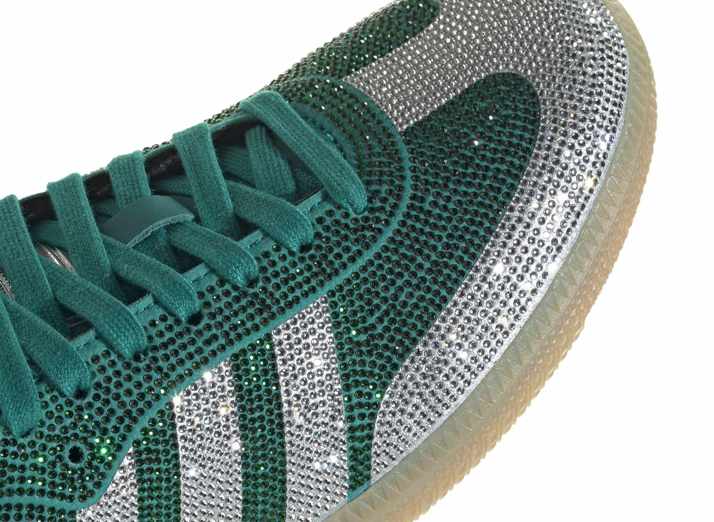 Women's Adidas Samba OG in Equipment Green / Silver Metallic / Gum — view 9