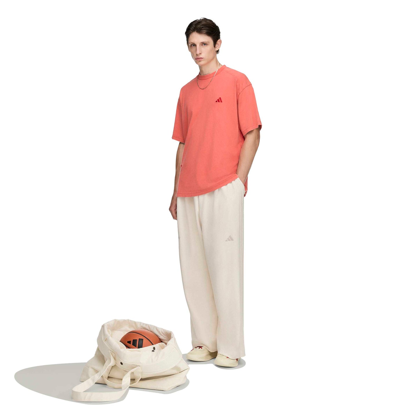Adidas x Tyrrell Winston T-Shirt in Better Scarlet – on model