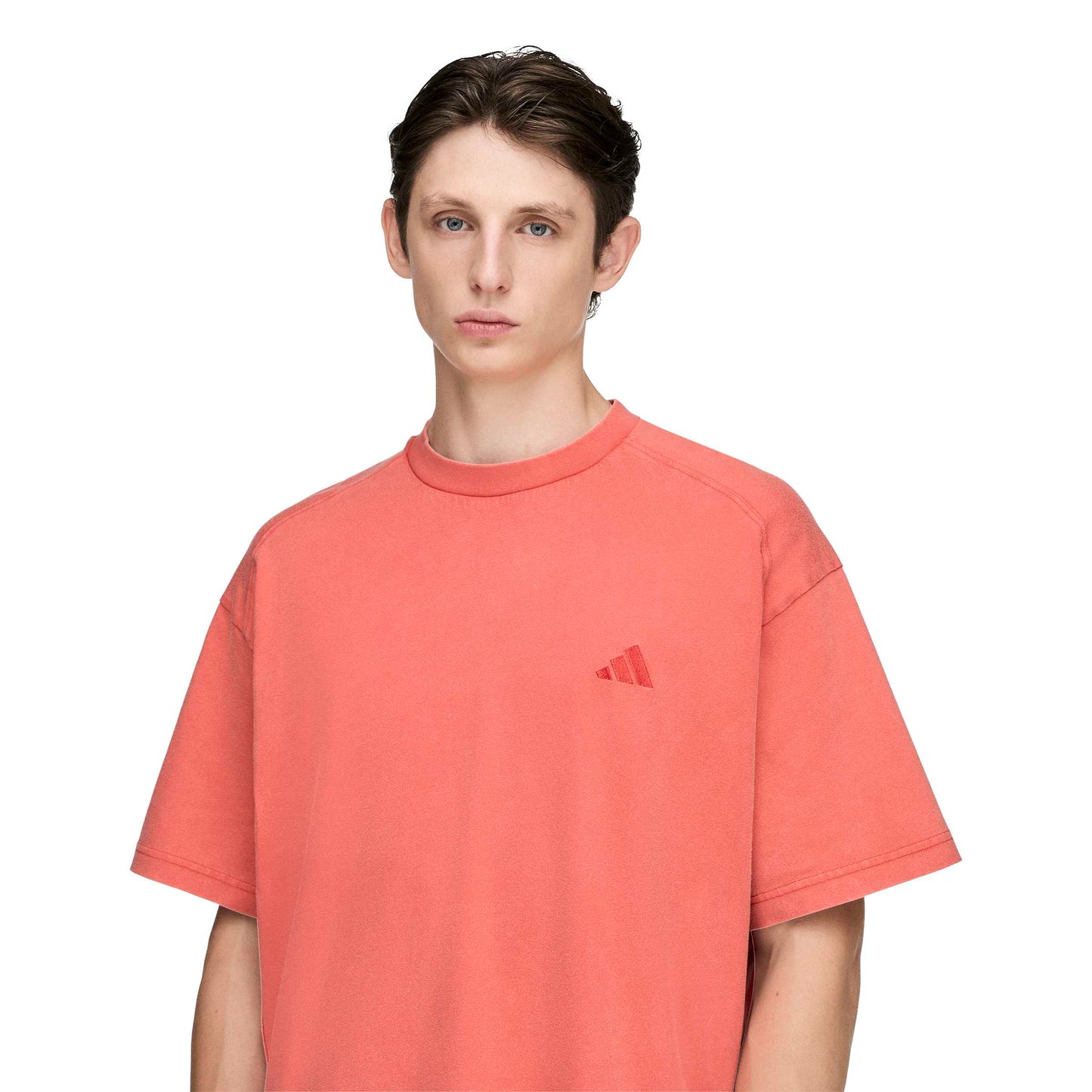 Adidas x Tyrrell Winston T-Shirt in Better Scarlet – detail