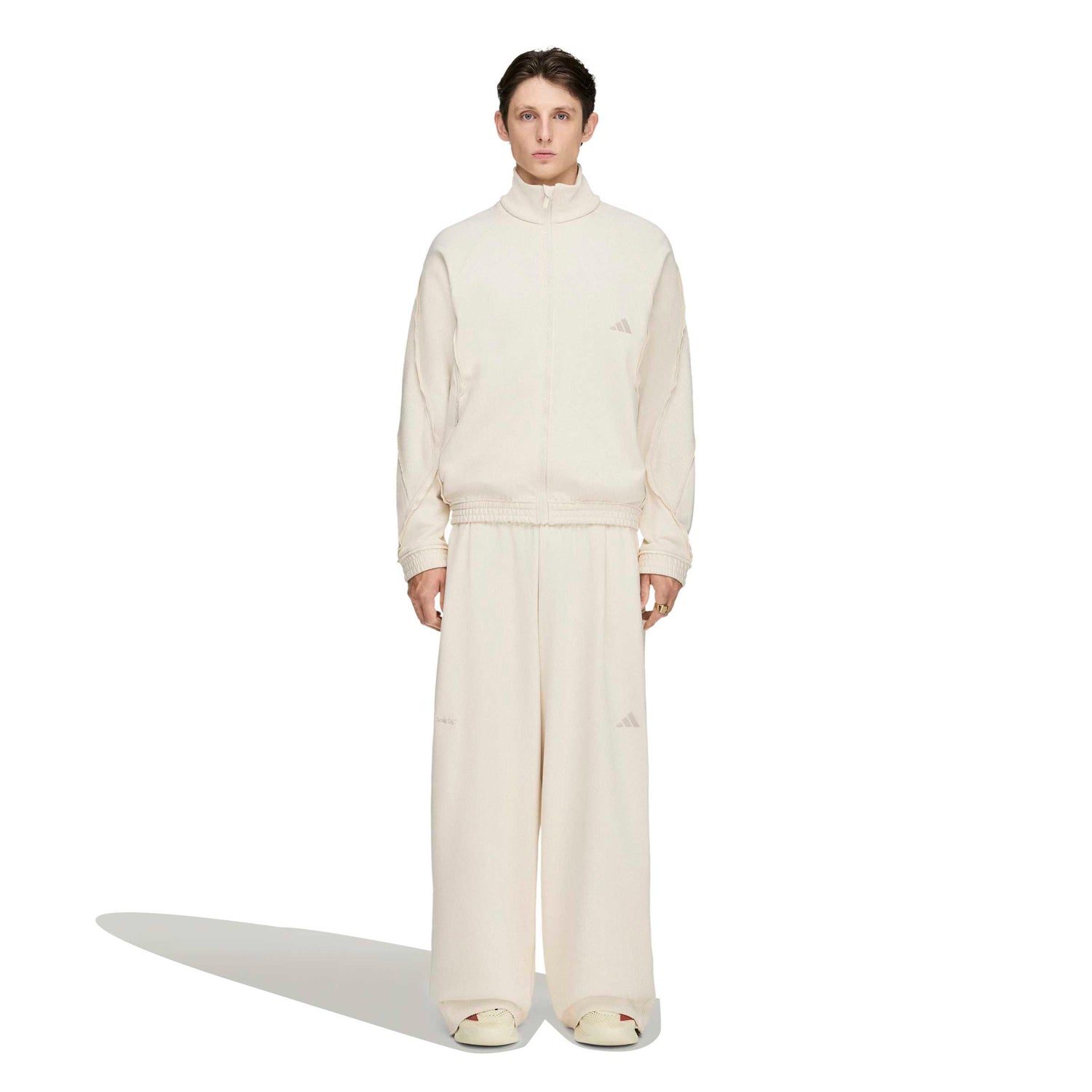Adidas x Tyrrell Winston Stadium Track Pant in Wonder White – on model front