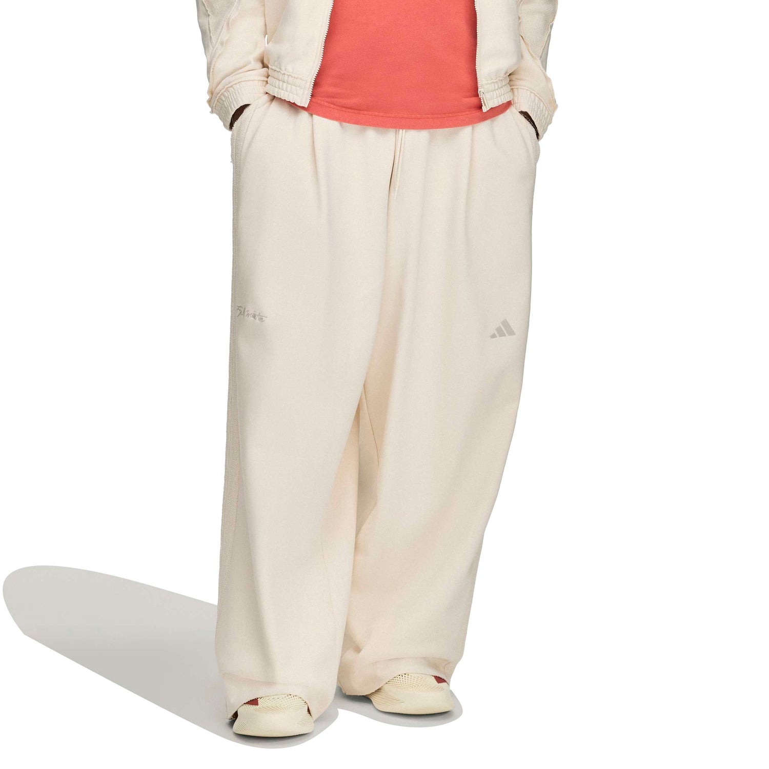 Adidas x Tyrrell Winston Stadium Track Pant in Wonder White – on model
