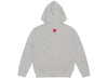 Comme des Garçons Play Red Emblem Back Logo Full Zip Hoodie in Grey