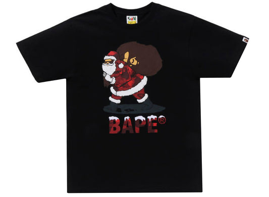A Bathing Ape Christmas Bape Tee in Black xld