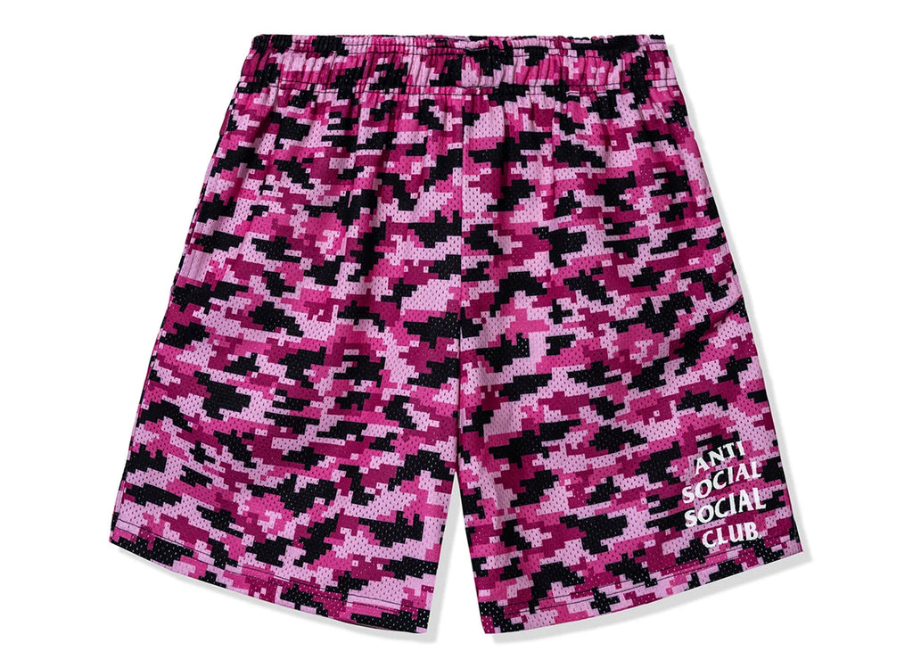 Anti Social Social Club Pixel Camo Shorts in Pink