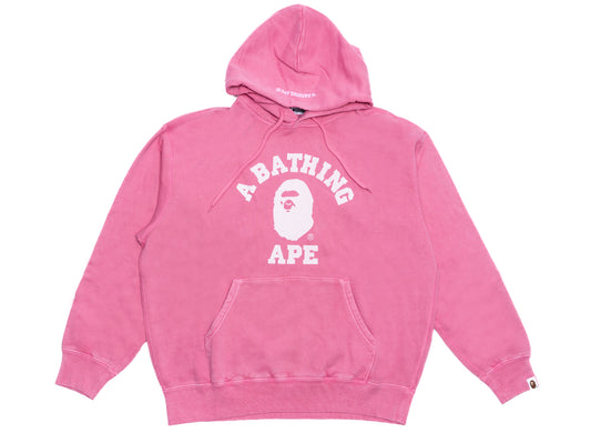 A Bathing Ape College Overdye Pullover Hoodie in Pink xld