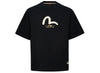 Evisu Daicock and Gold Kamon Print Relax Fit T-Shirt in Black