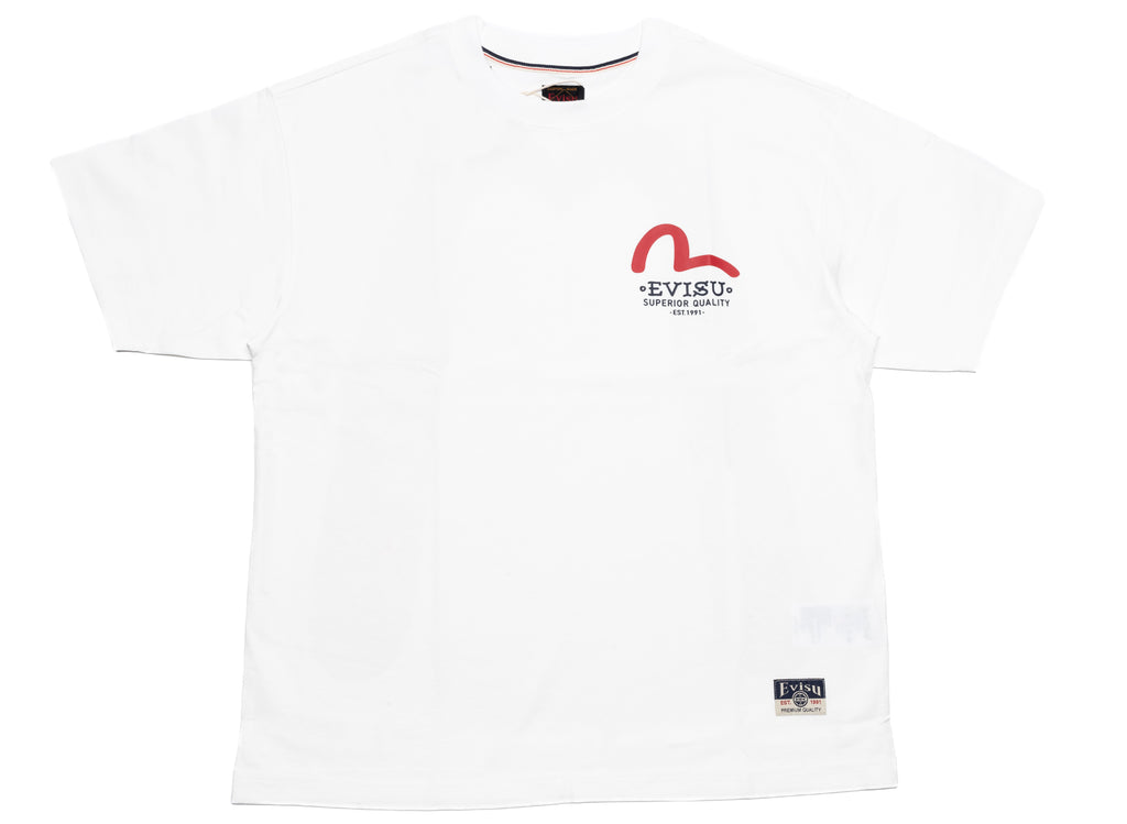 Evisu Daicock Printed S/S Tee in White