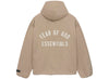 Fear of God Essentials Textured Nylon Hooded Coaches Jacket in Desert Sand