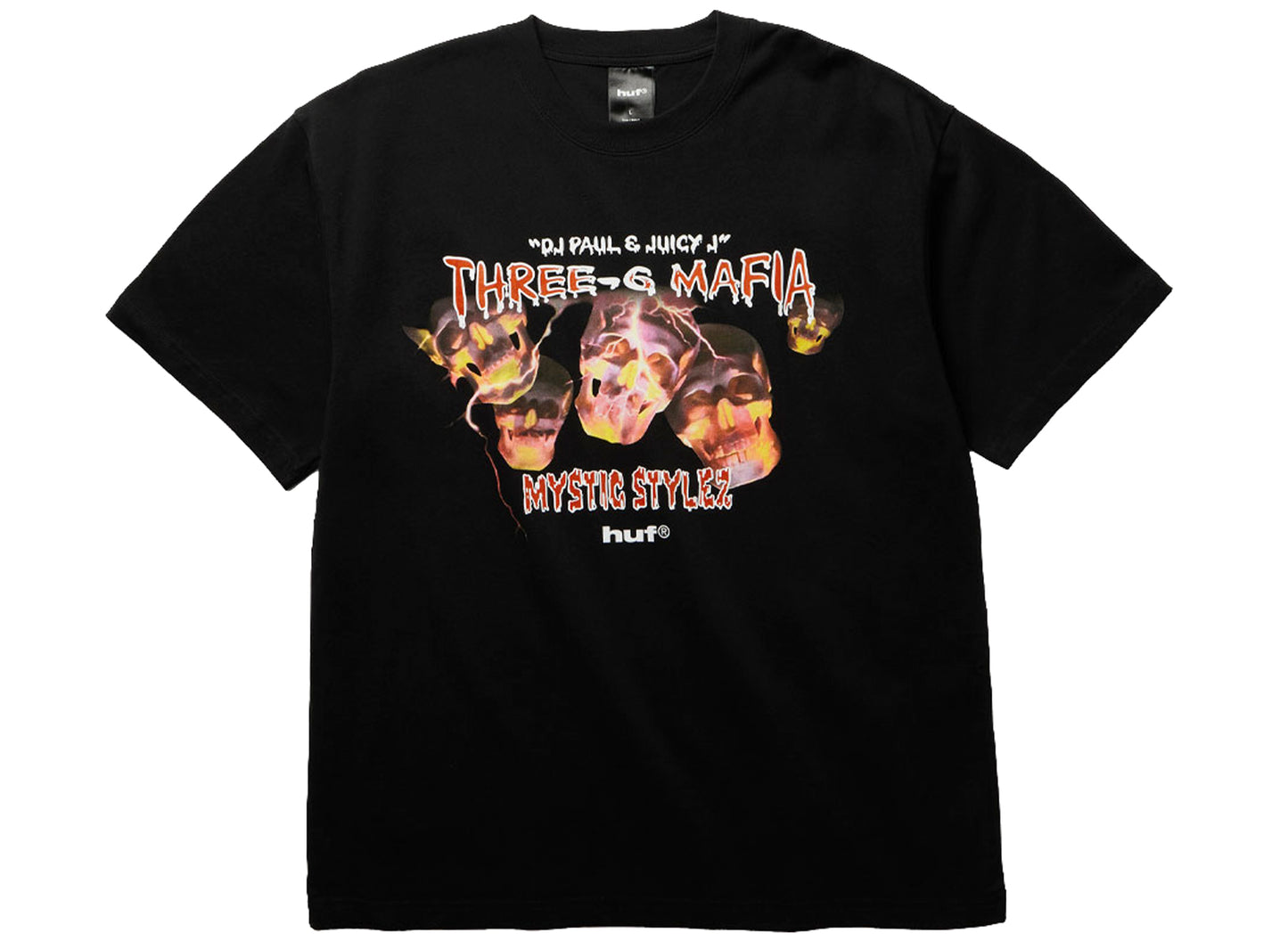 HUF x Three 6 Mafia Mystic Styles SS Tee in Black