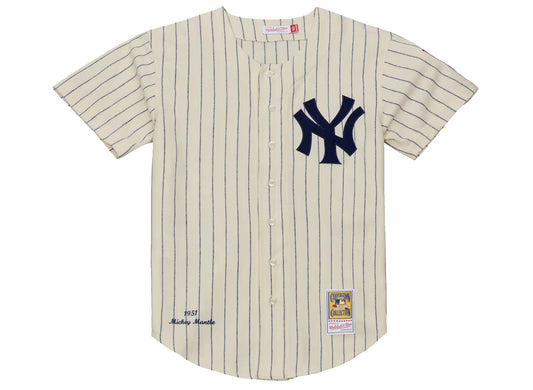 Mitchell & Ness Mickey Mantle Yankees 1951 Authentic Jersey in Cream, men's baseball jersey