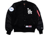New Era Alpha Industries Los Angeles Dodgers MA1 Jacket F3 in Black