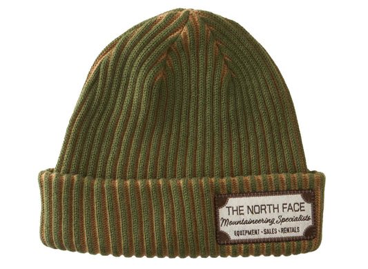 The North Face Salty Lined SE Beanie in Woodland Green and Mountain, unisex beanie