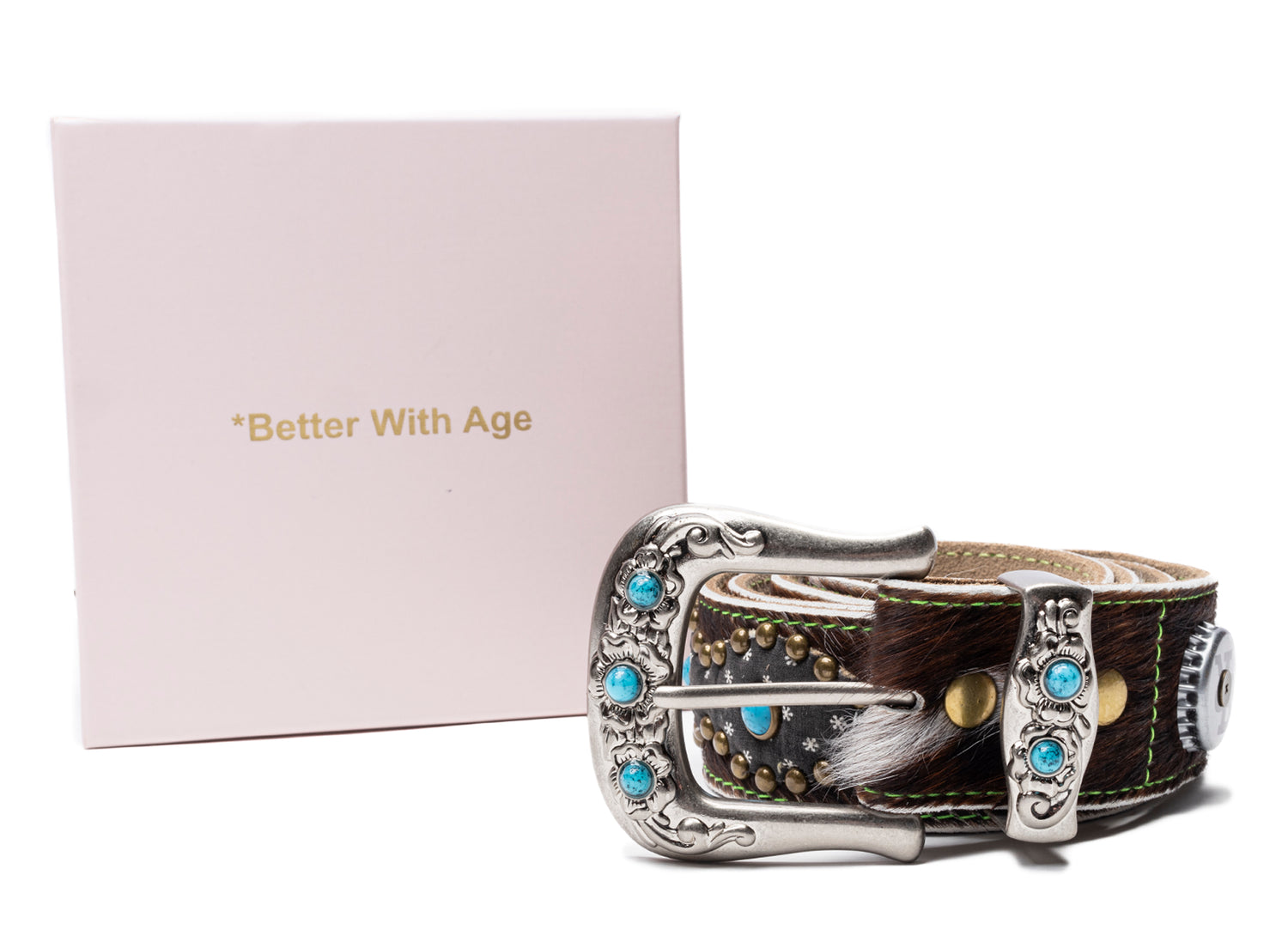 Better With Age Chastity Belt in brown, a one-of-one handmade men's belt, view 2