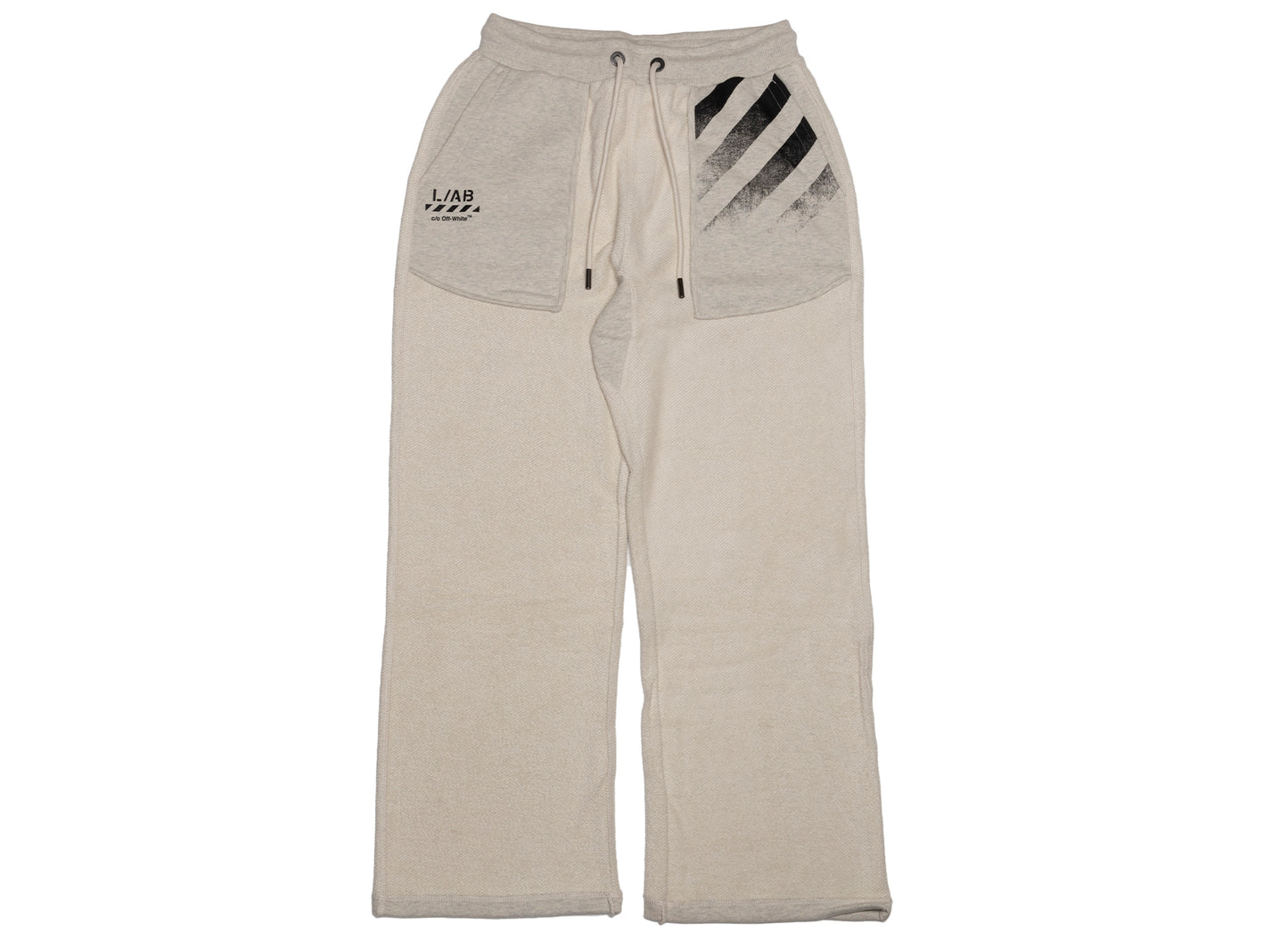L/AB c/o Off-White™ Reverse Fleece Sweatpants in Oatmeal Heather