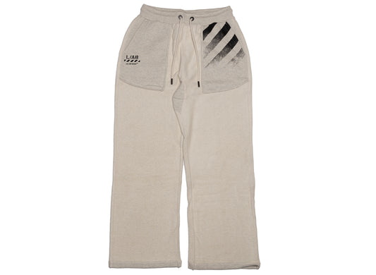 L/AB c/o Off-White™ Reverse Fleece Sweatpants in Oatmeal Heather