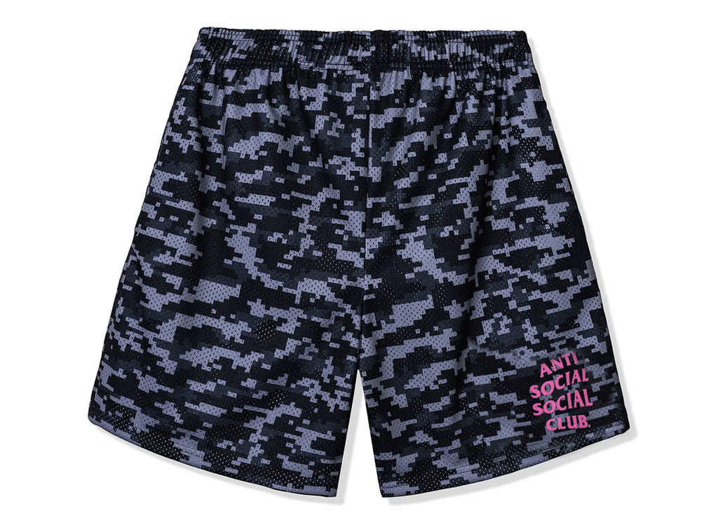 Anti Social Social Club Pixel Camo Shorts in Black