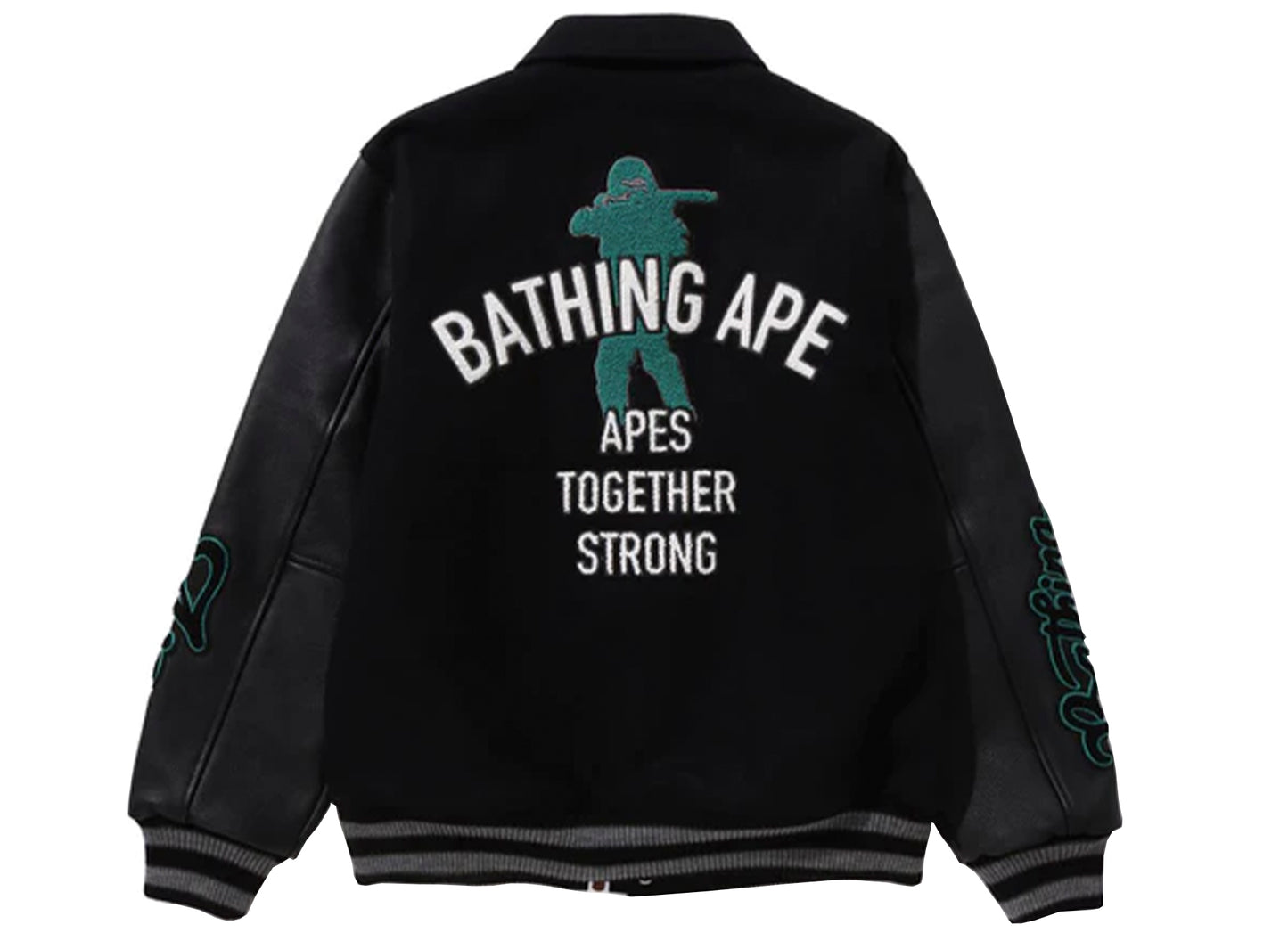 A Bathing Ape Bape Varsity Jacket in Black xld