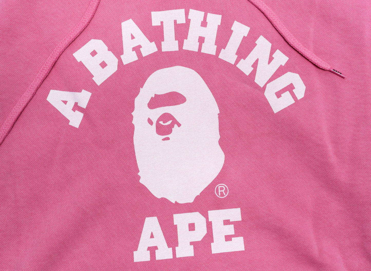 A Bathing Ape College Overdye Pullover Hoodie in Pink