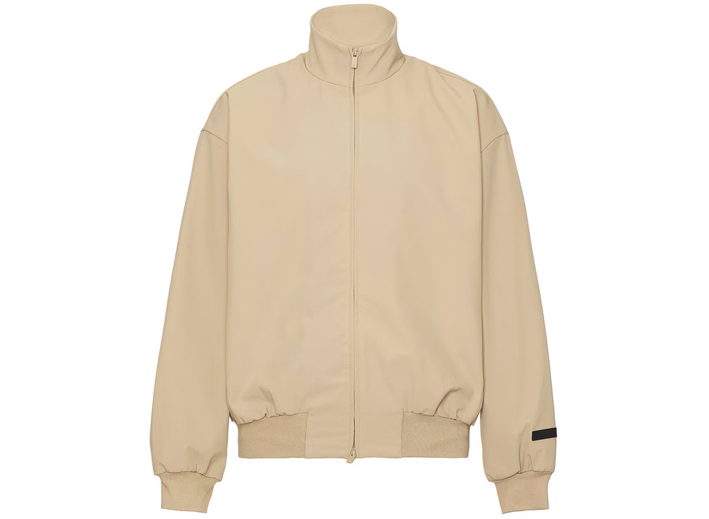 Fear of God Essentials Bonded Nylon Bomber Jacket in Desert Sand