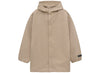 Fear of God Essentials Textured Nylon Hooded Coaches Jacket in Desert Sand