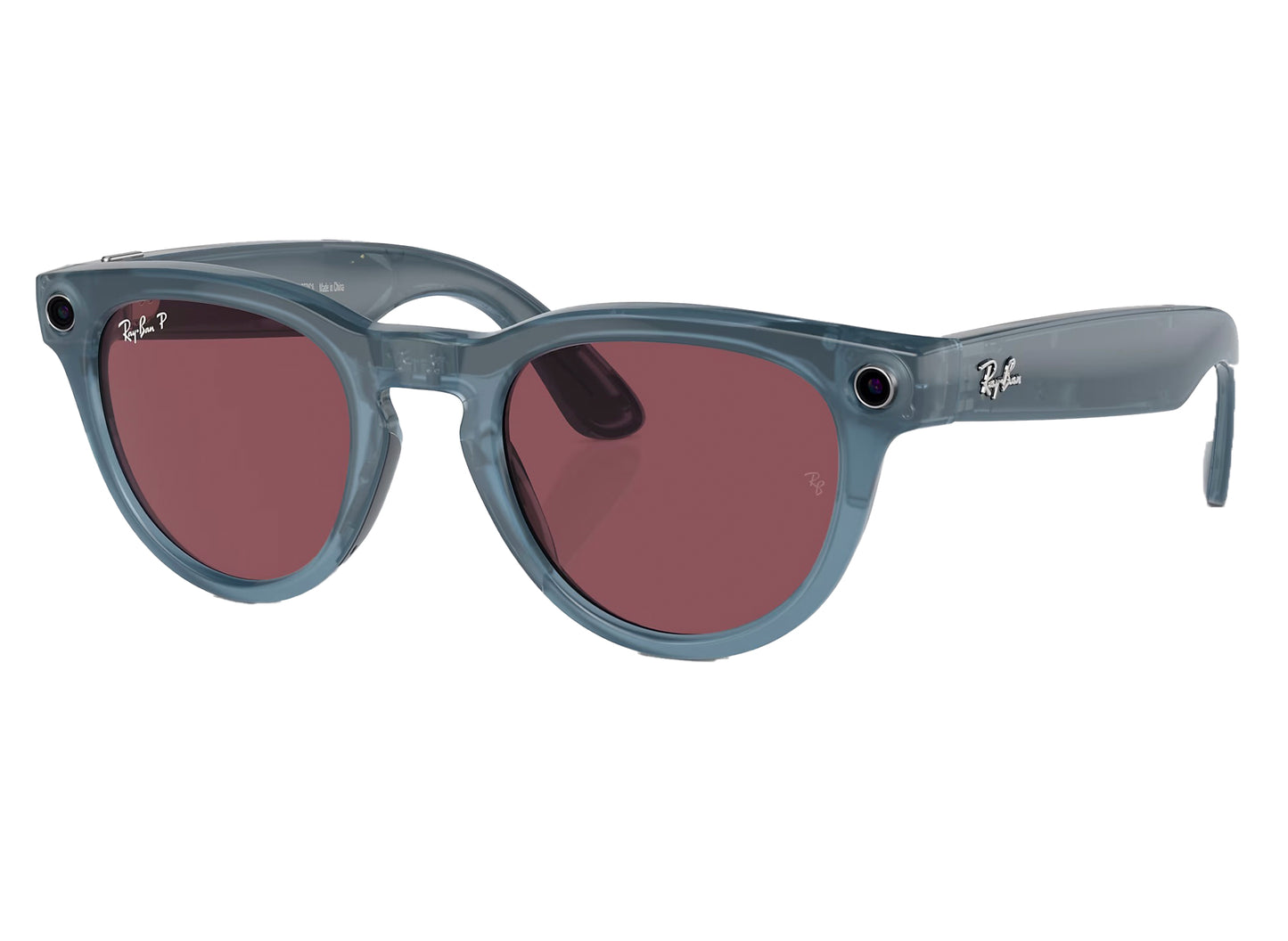 Ray-Ban Meta Headliner in Shiny Jeans Blue w/ Polarized Dusty Red Lenses xld