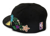 New Era Tonal Florals Los Angeles Lakers Fitted Hat in Black
