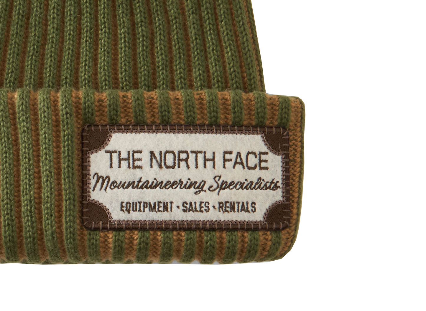 The North Face Salty Lined SE Beanie in Woodland Green and Mountain, unisex beanie, view 2
