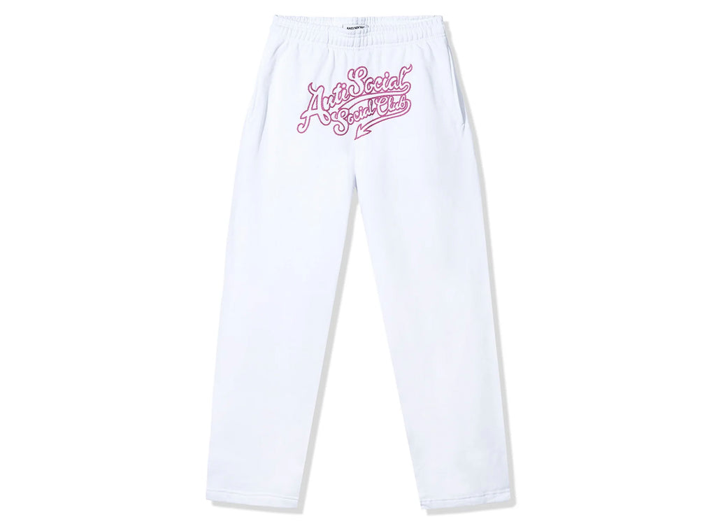 Anti Social Social Club Script Club Sweatpants in White