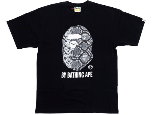 A Bathing Ape Bape Snakeskin S/S Tee in Black and Gray