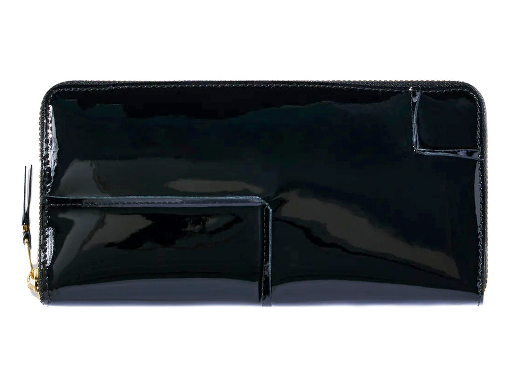 Comme des Garçon Reversed Hem Wallet in Black