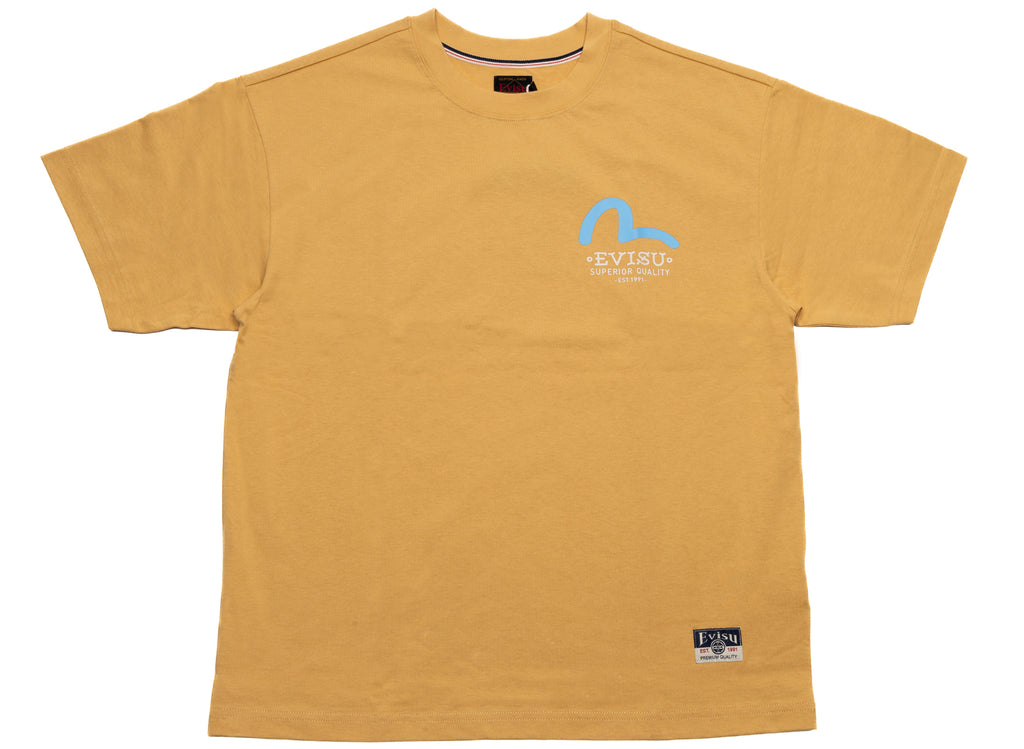 Evisu Daicock Printed S/S Tee in Beige