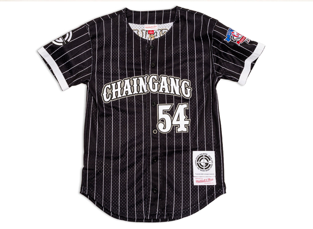 Mitchell & Ness WWE John Cena Final Seconds Striped Mesh Jersey in Black