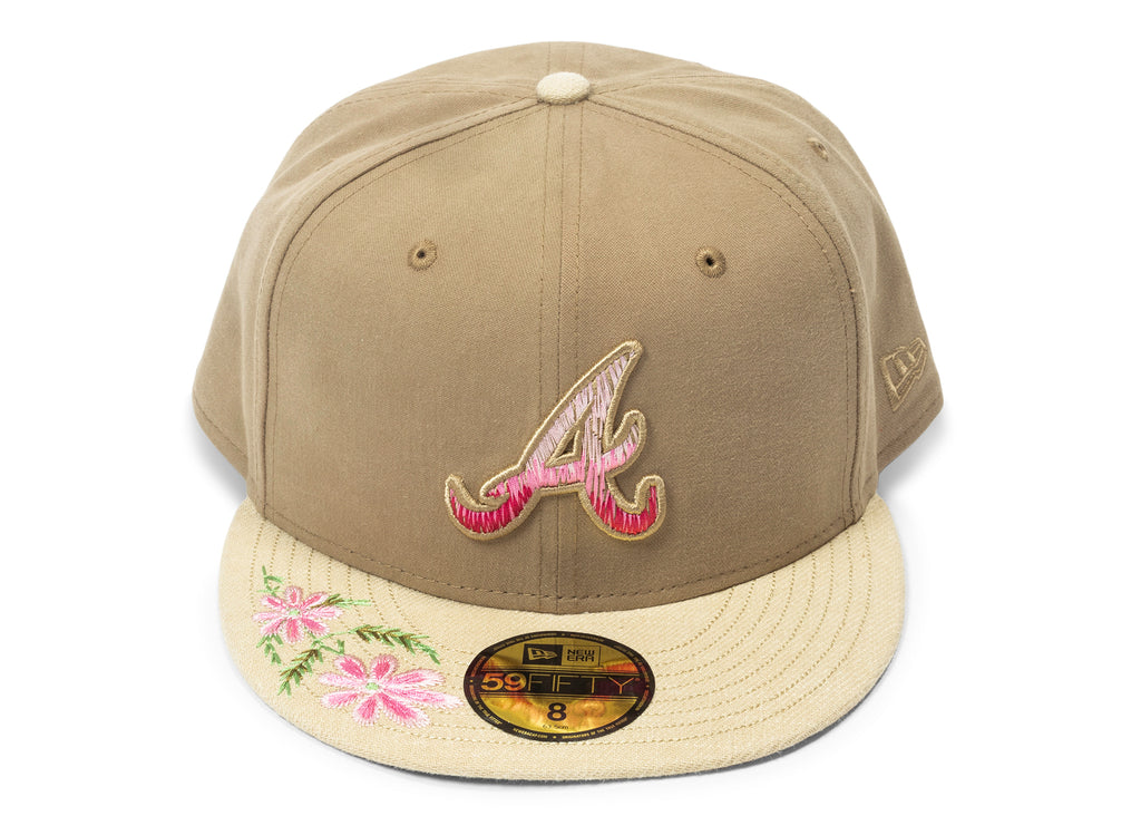 New Era Hand Stitched Floral Atlanta Braves Fitted Hat