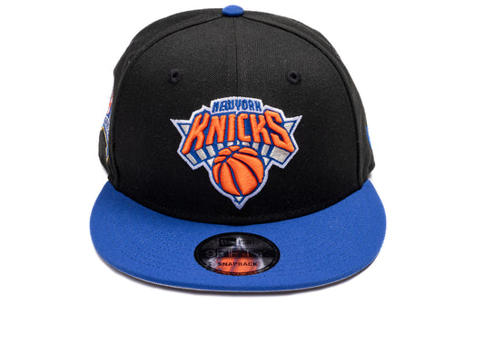 New Era New York Knicks 3X Champions 9Fifty Snapback Hat in Black / Majestic Blue