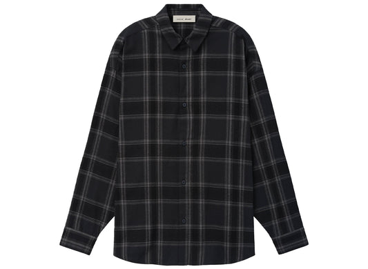 Fear of God Essentials Button Up Shirt in Vintage Black Plaid