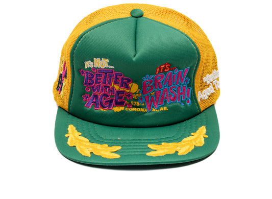 Better With Age Brainwash Vintage Hat in multi-color, one-of-one handmade unisex cap
